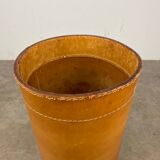 Danish leather wastepaper basket by Torben Orskov in Adnet style