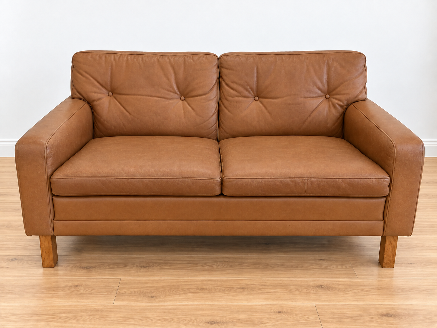 Mid-century Scandinavian Peem Oy, 2-seater cognac leather sofa 1960s