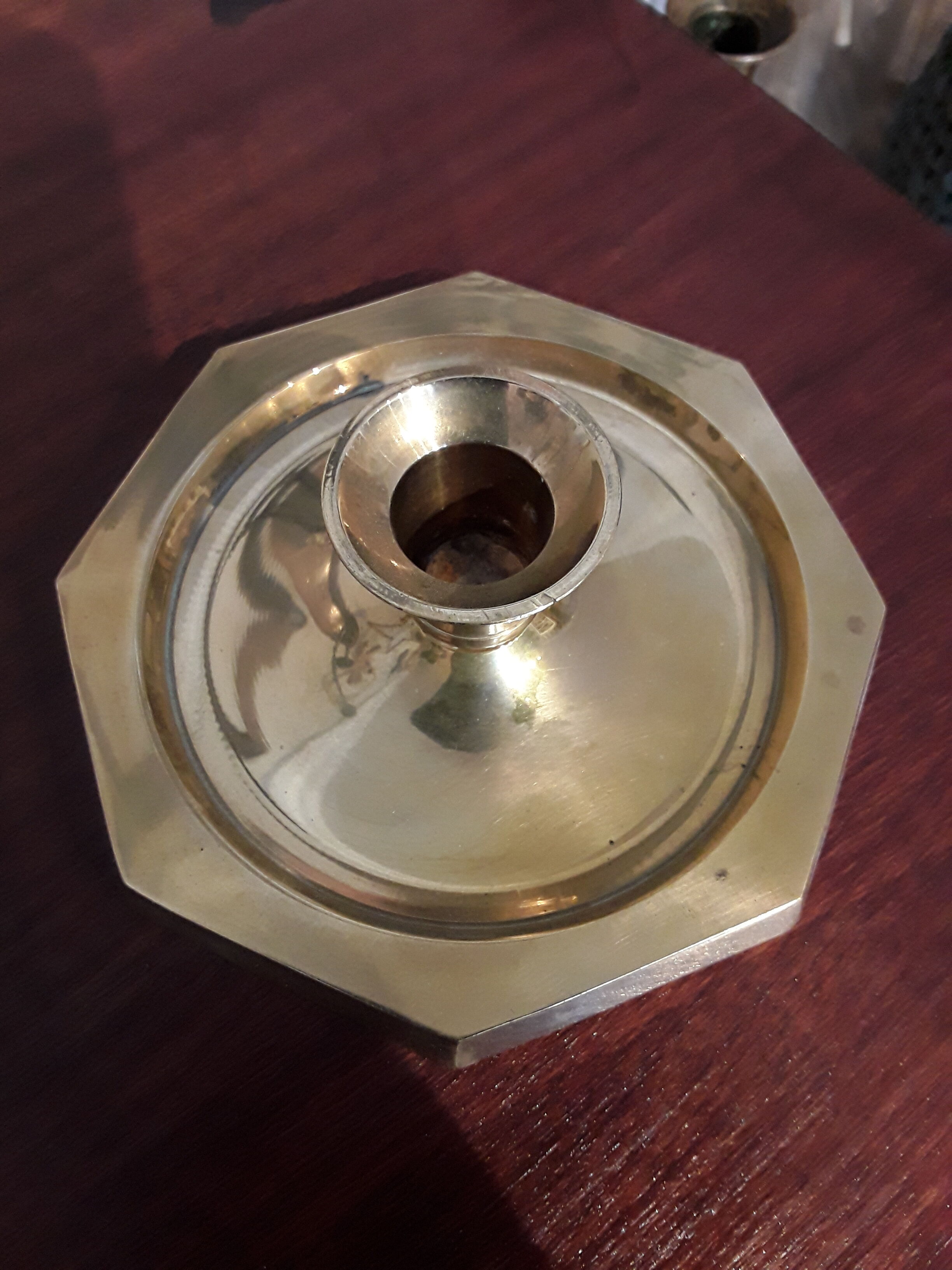 Pair of brass candle holders