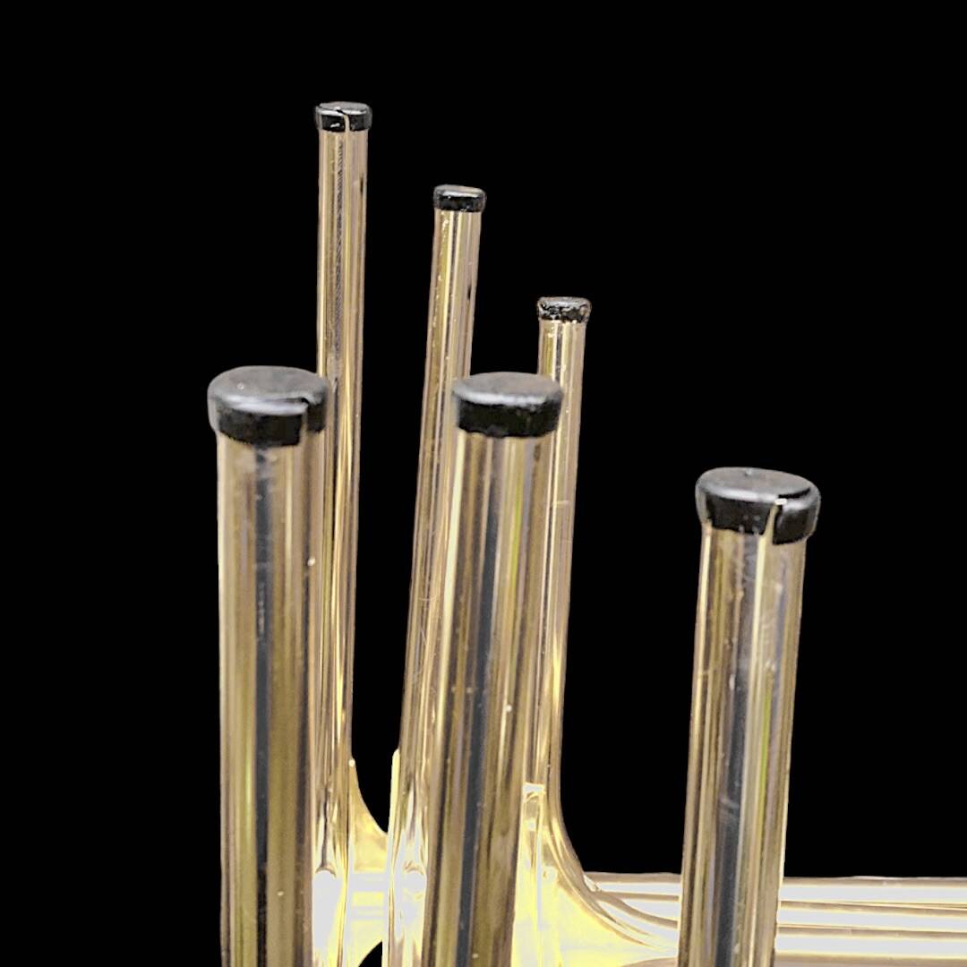 Trio of nesting tables in gold, smoked safety glass, 1970s