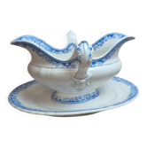 Antique sauce boat Jules Vieillard & Cie Bordeaux – Garland model - Fine earthenware 19th century