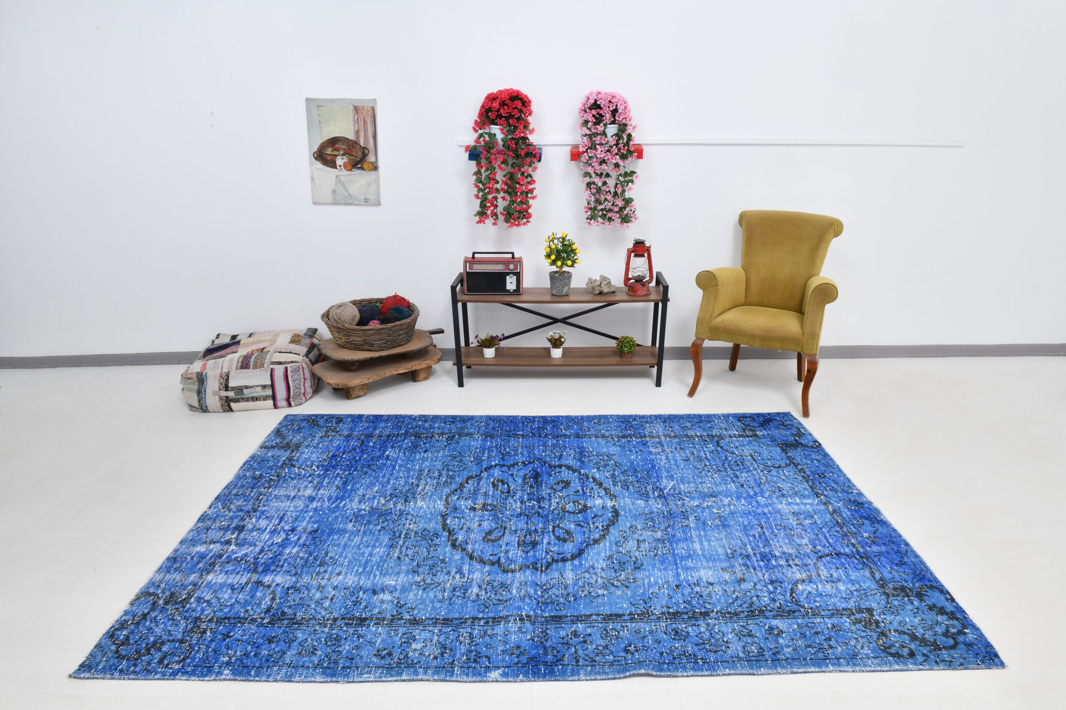 6x9 Classic Blue Turkish Rug, 191x272Cm