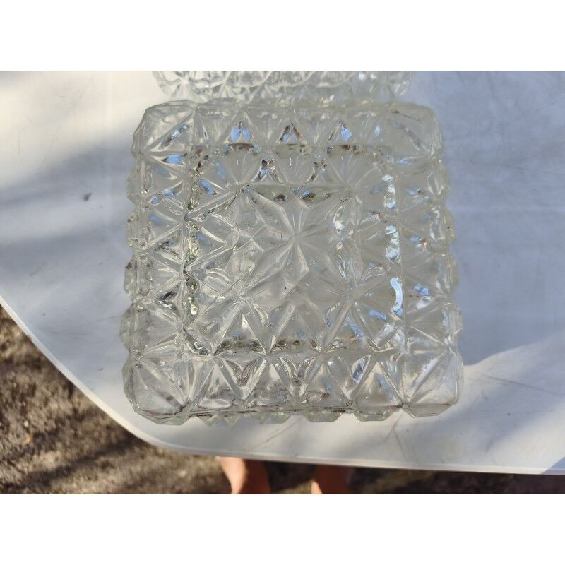 Pair of transparent glass ceiling lights from the 1960s.