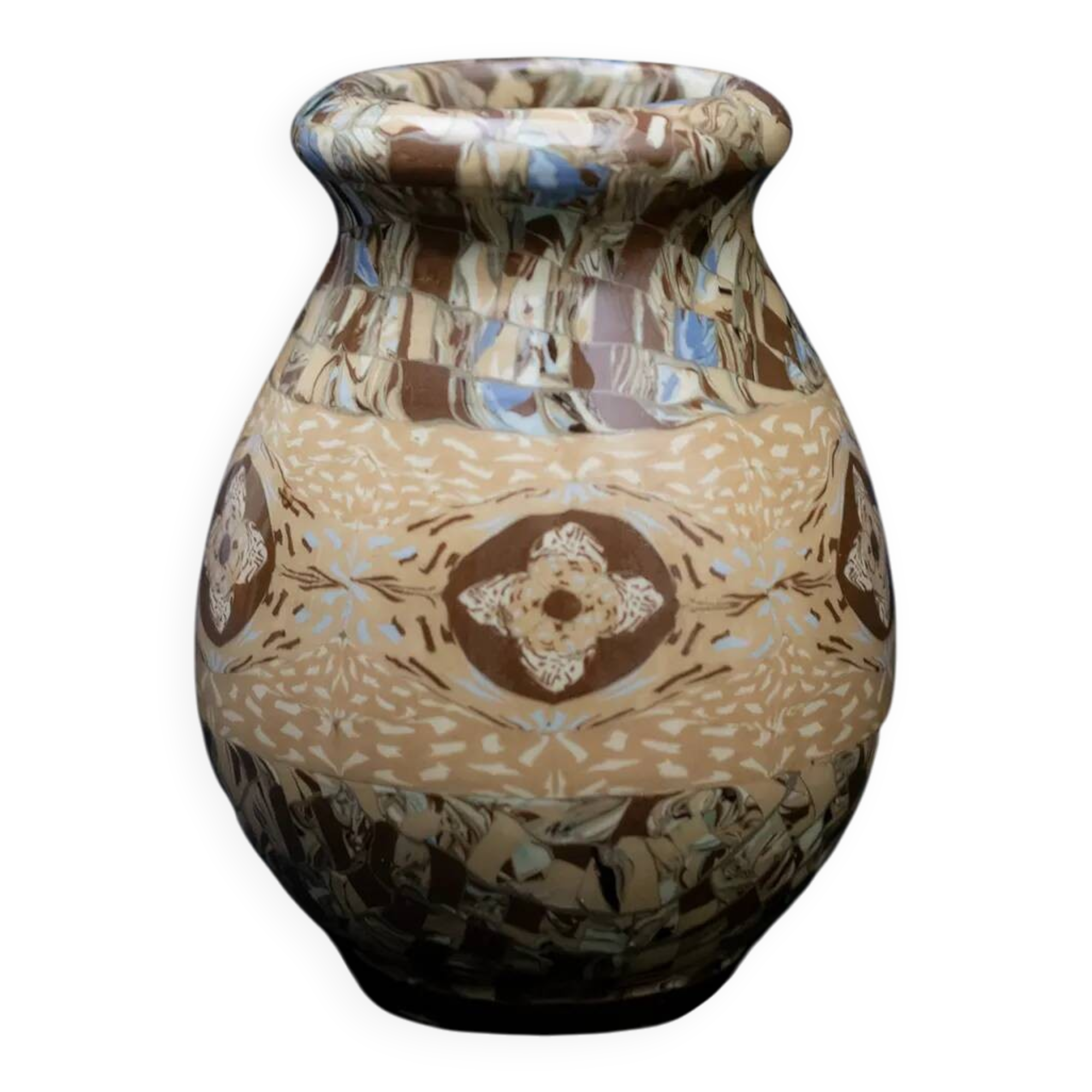Vase Gerbino en terre mêlée à nuances beiges