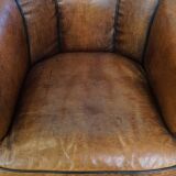 Vintage Sheepskin Leather Club Chair