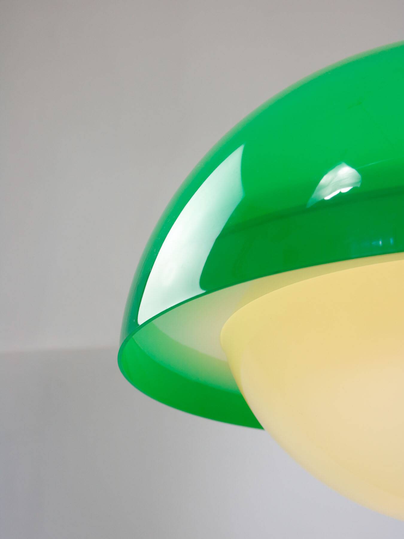 Italian Space Age Pendant in Brass and Acrylic Glass, 1970s