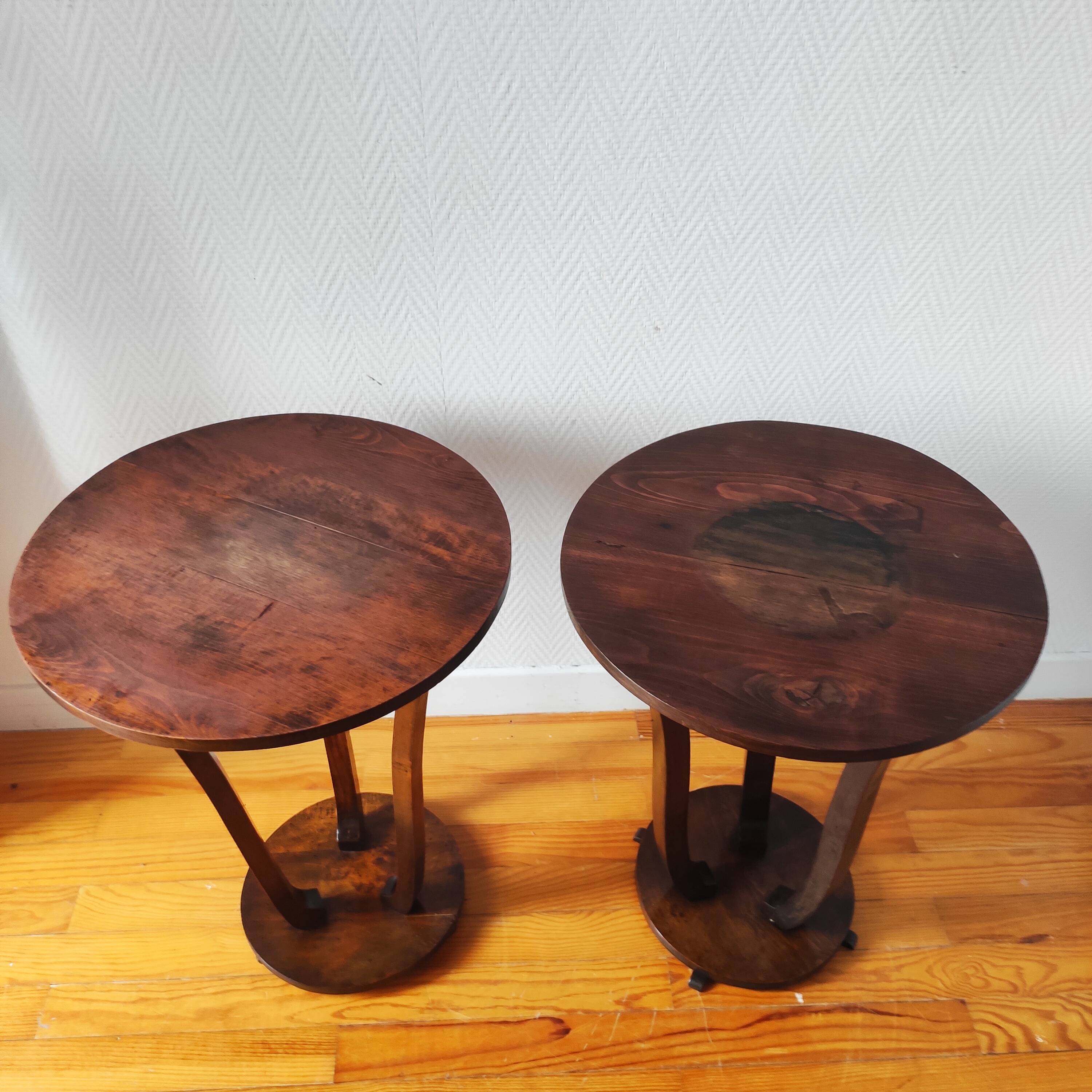 Paire de consoles Art déco en bois