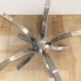 Table basse en chrome et verre fumé, années 1960