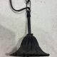 Massive opaline glass pendant light with rose decor, 1970s