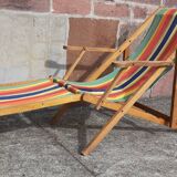 Vintage deckchair, lounge chair or chaise longue