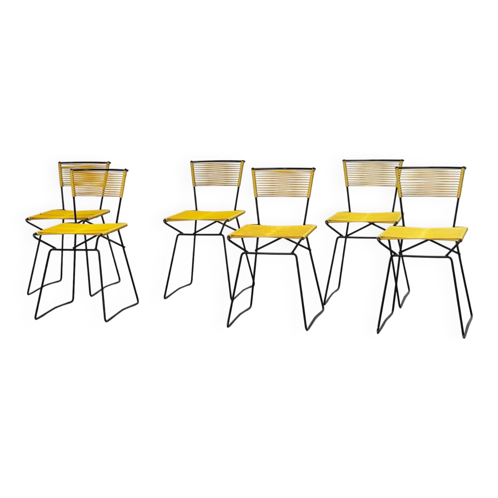 Set of six 'Spaghetti' dining chairs