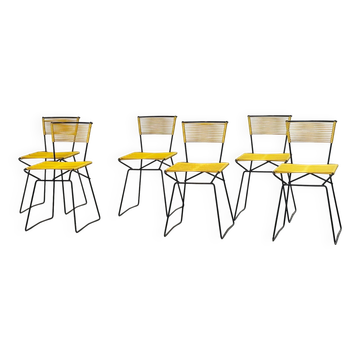 Set of six 'Spaghetti' dining chairs