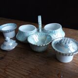 Mustard pepper shaker Victoria China iridescent porcelain