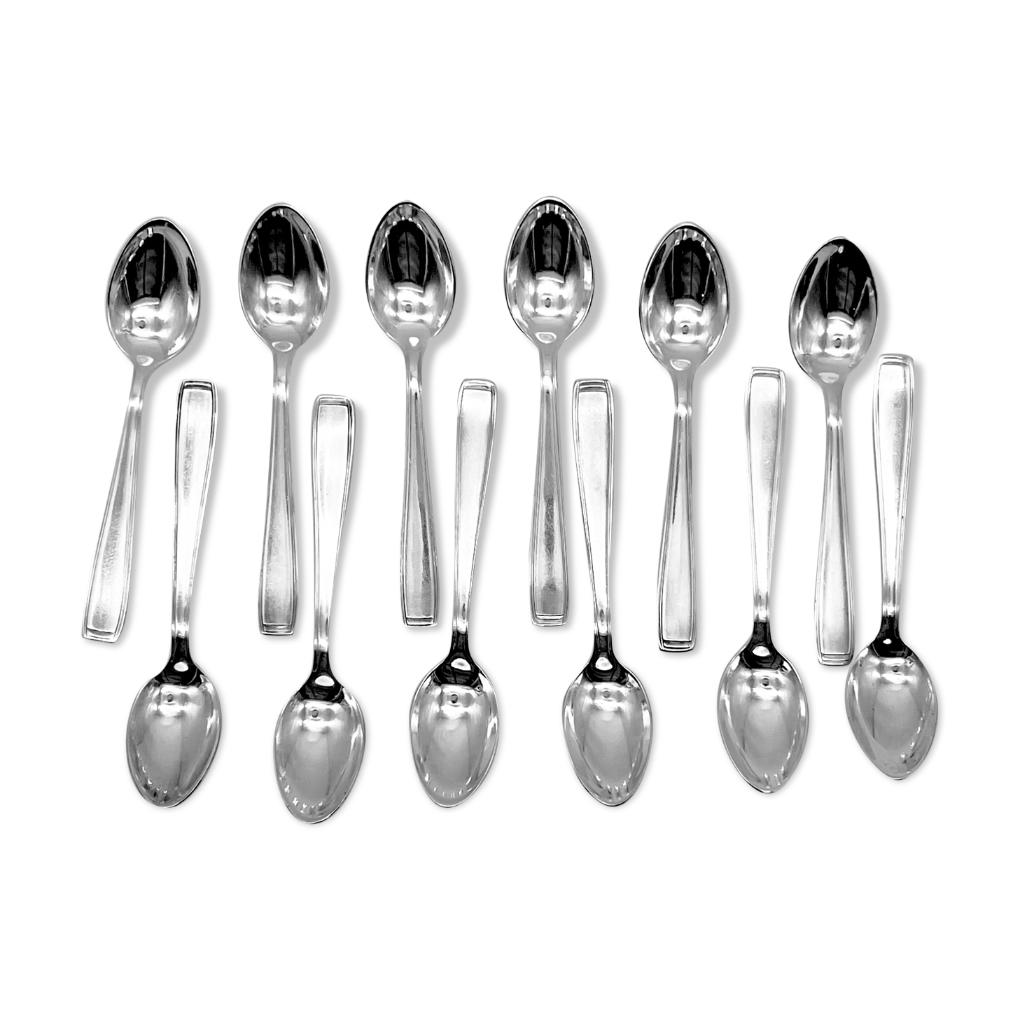 Ercuis 12 small teaspoons coffee dessert model carthage silver metal