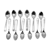 Ercuis 12 small teaspoons coffee dessert model carthage silver metal