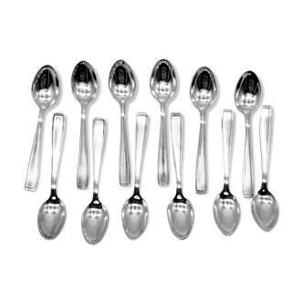 Ercuis 12 small teaspoons coffee dessert model carthage silver metal