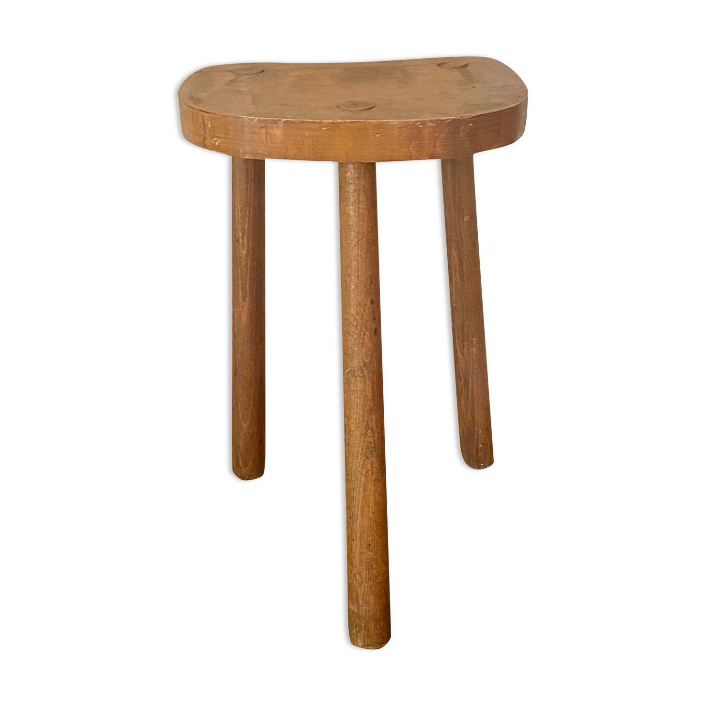 Ancien tabouret de traite tripode