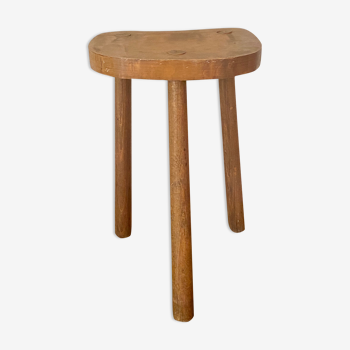 Ancien tabouret de traite tripode