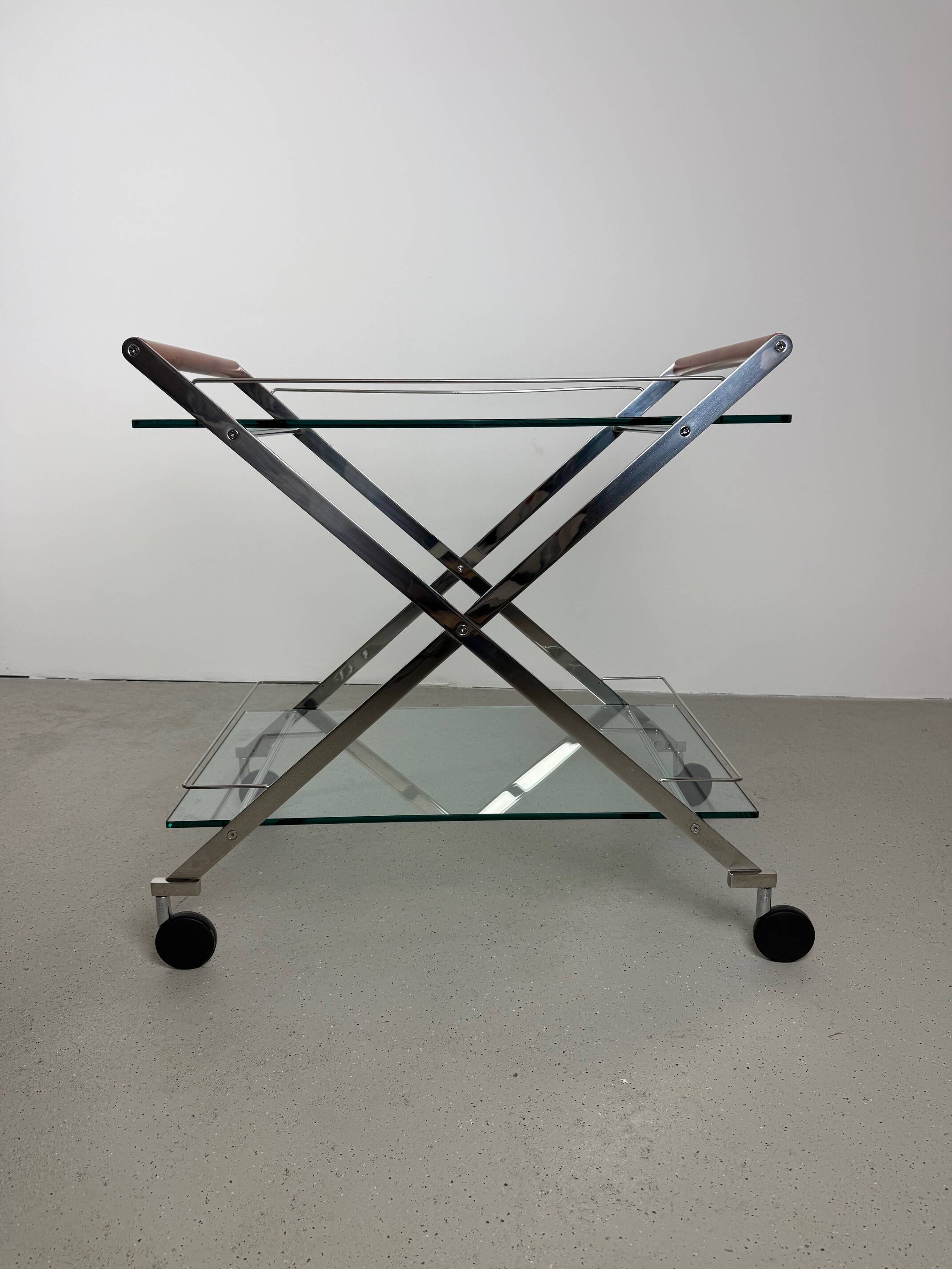 1980s Modernist Gallotti and Radice “Mister” Bar Trolley, Serving Cart