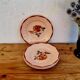 Set of 4 pink plates Digoin Sarreguemines