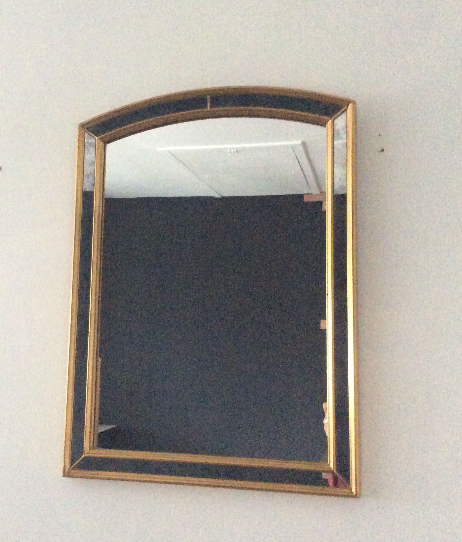 Miroir doré à  parcloses Deknudt des années 70