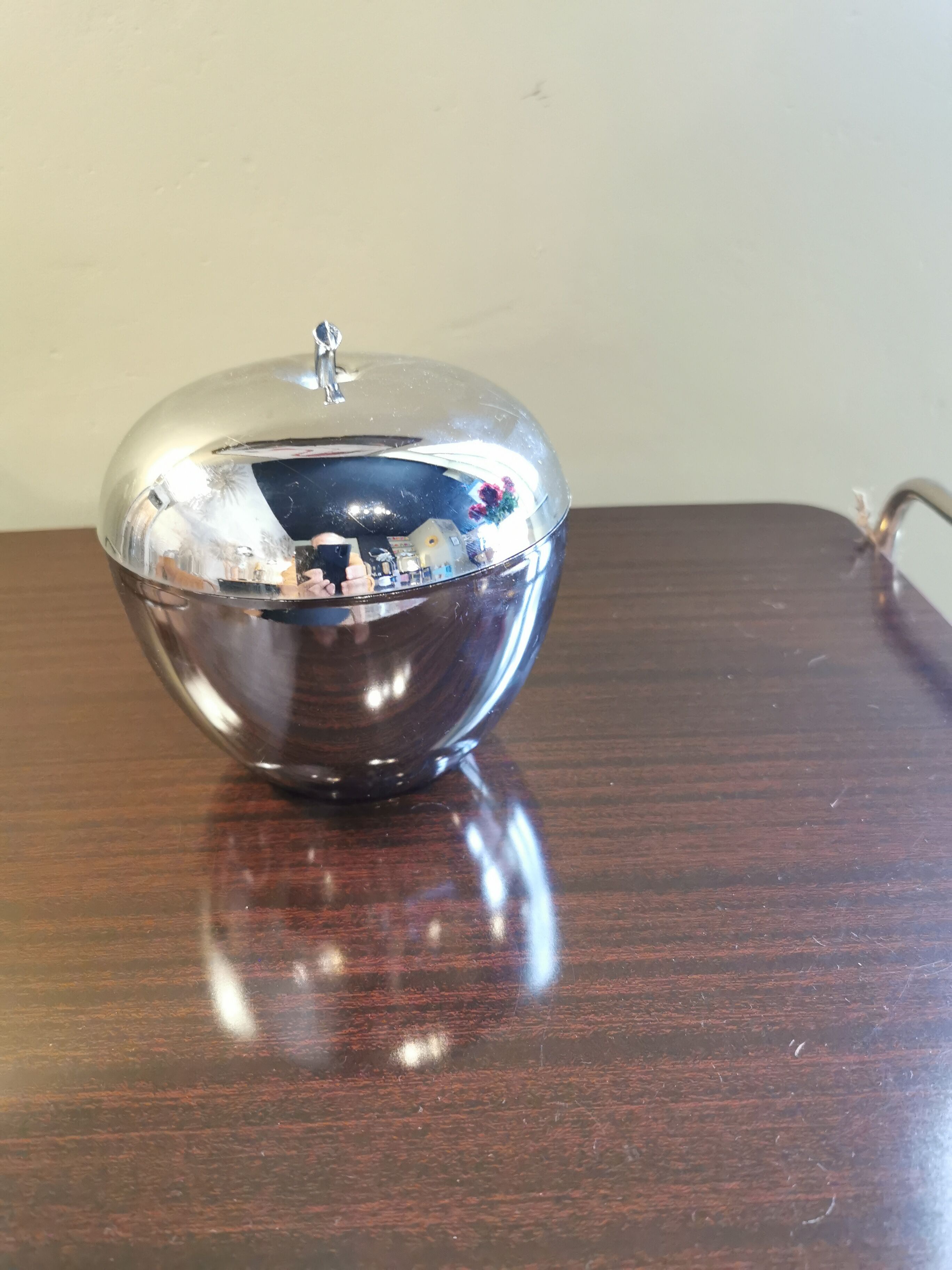 Vintage chrome apple ice bucket