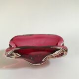 Murano pink lined glass ashtray, 1960