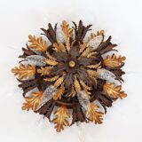 Italian mid-century florentine flush mount lamp in bi-color, 1950s