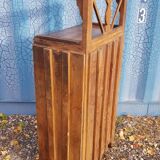 Glass-fronted entrance cabinet in Burmese teak