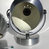 Pair of vintage brushed aluminum eyeball wall lamps