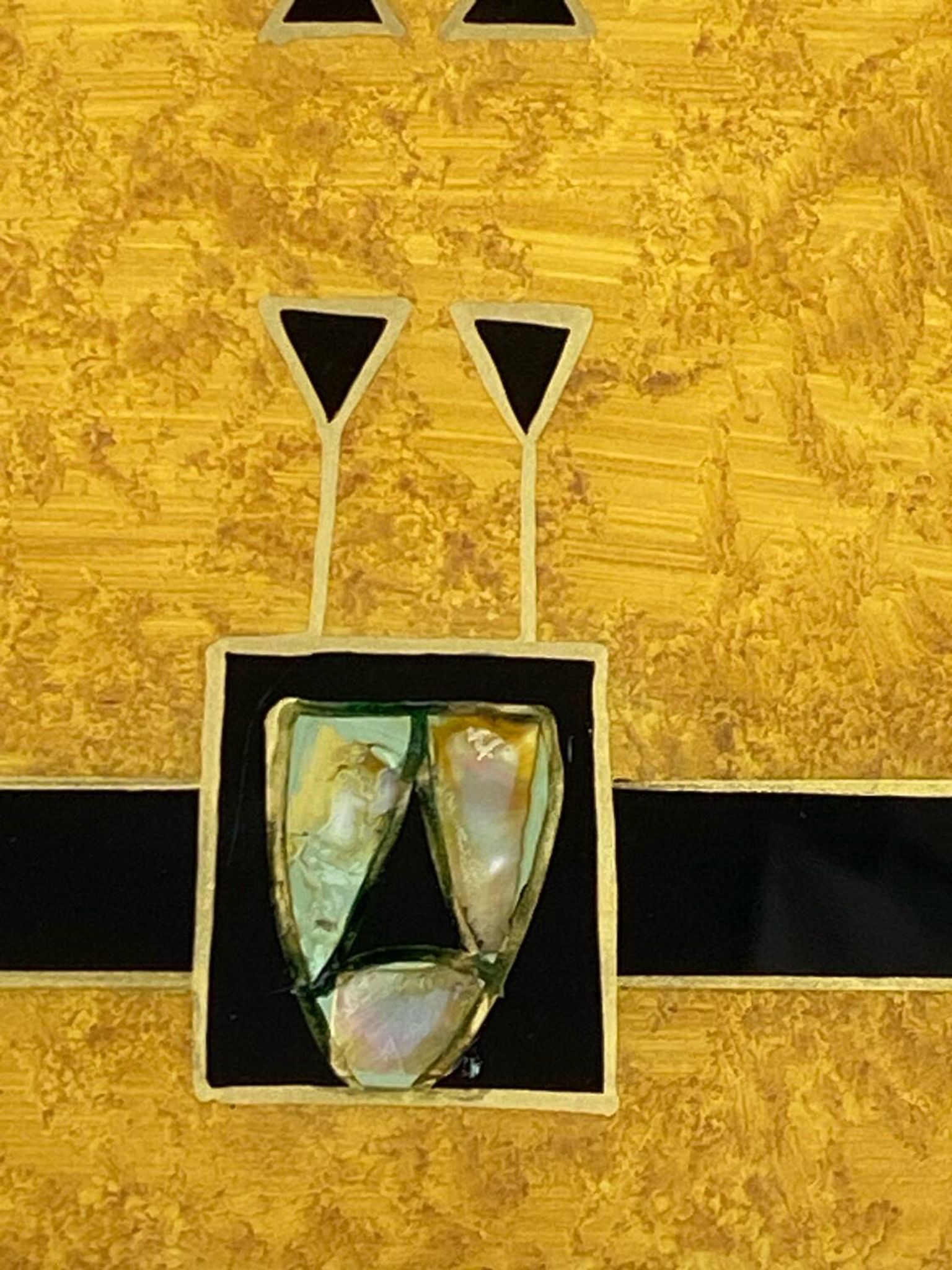 Plateau en marqueterie bois et nacre