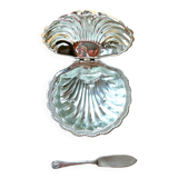 Chrome shell butter dish from the 70s