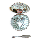 Chrome shell butter dish from the 70s