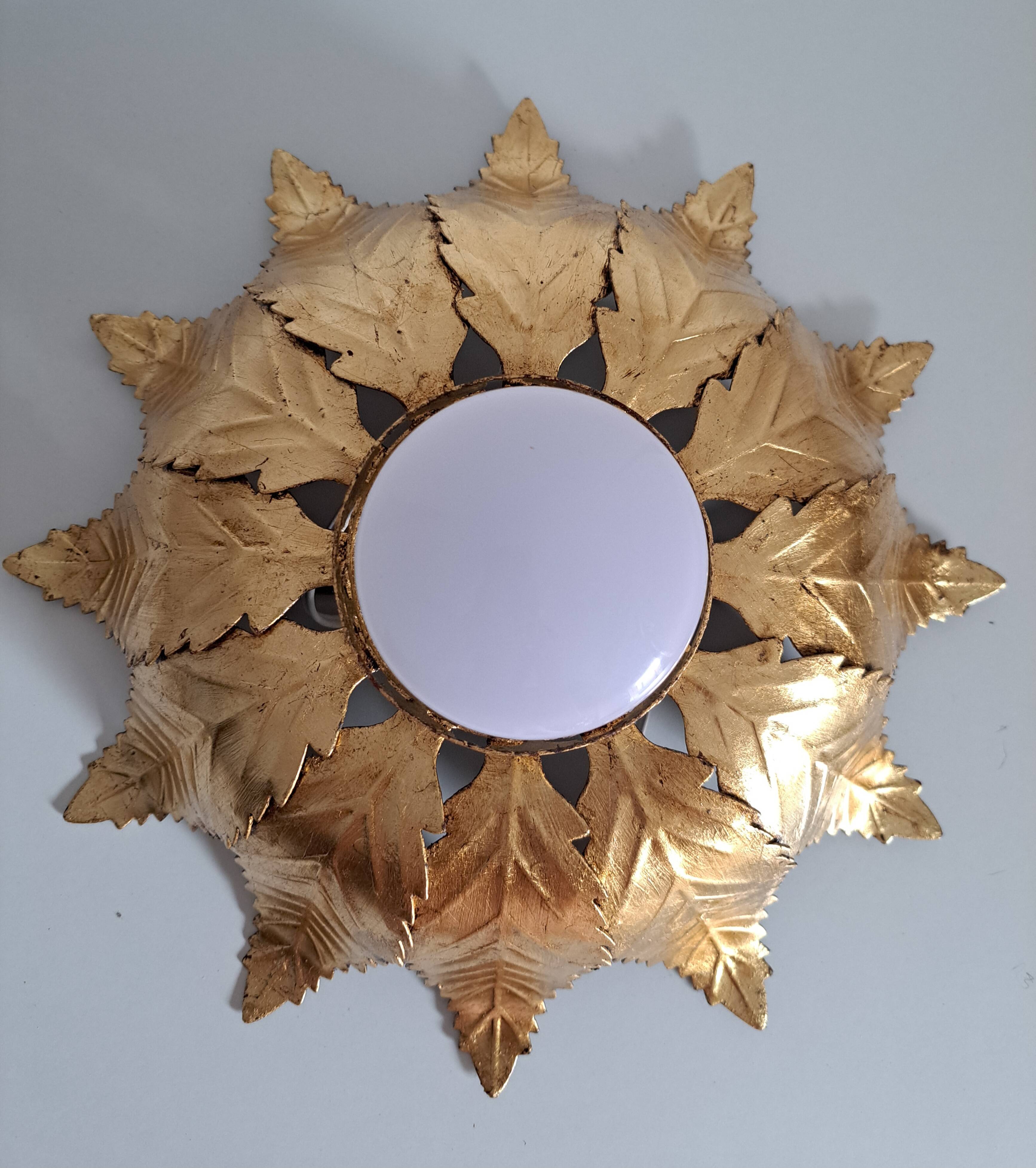 Gold metal ceiling light