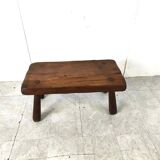 Table basse brutaliste en bois massif, années 1960