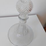 Chiseled glass decanter