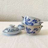 Two fine earthenware cream pots, Japanese service, Creil and Montereau, 19th century