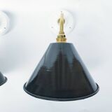 Antique enamelled sheet metal wall lights