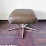 Metal footrest with 70cm leather coating