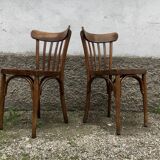 Pair of vintage bentwood bistro chairs