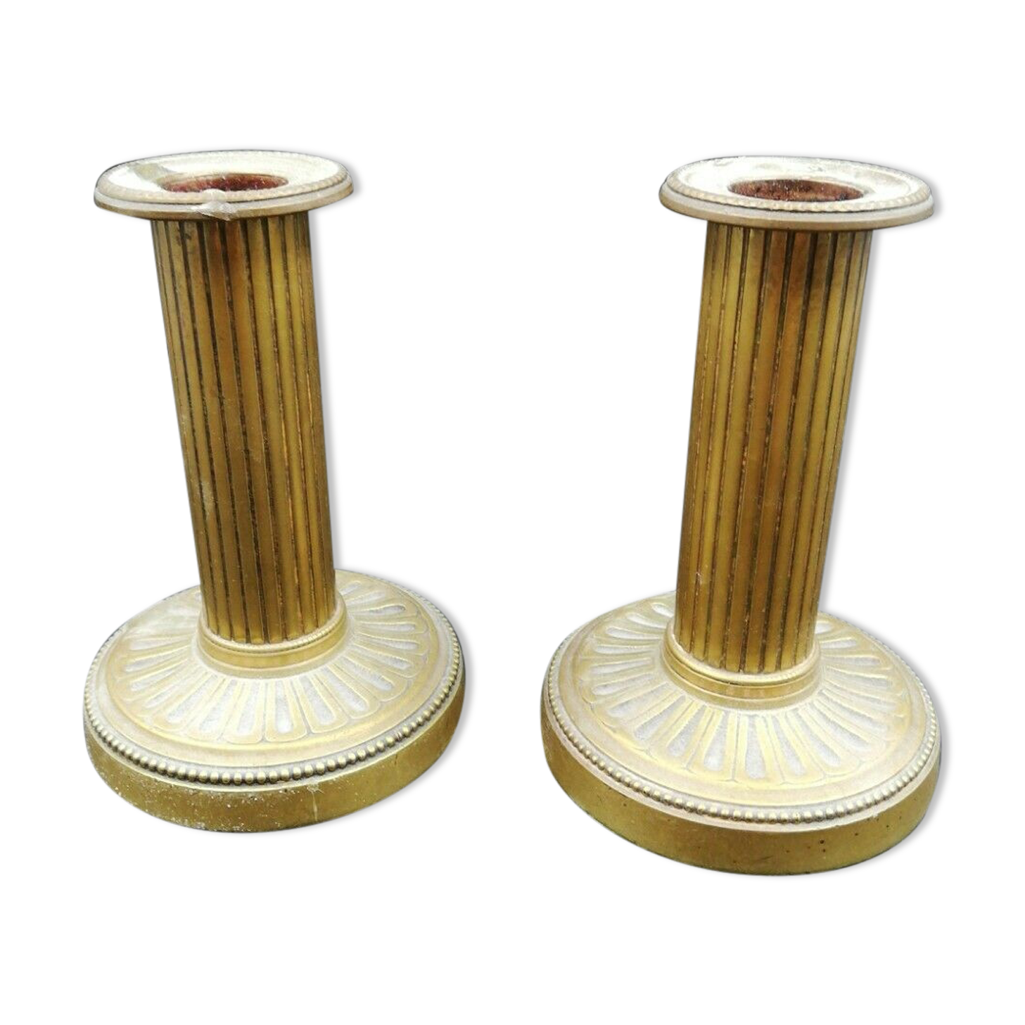 Pair of 19th-century bronze candlesticks