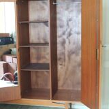 Vintage wardrobe signed Magnani Master cabinetmaker in teak and mahogany