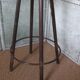 high factory stool made of wood and metal