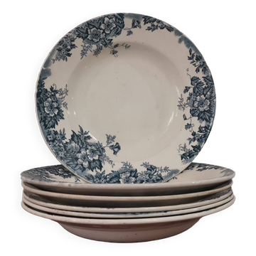 6 earthenware soup plates Moulin des Loups et Hamages