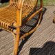 Vintage rattan lounge bench and 2 armchairs