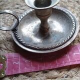 Mini silver metal candle holder