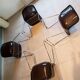 4 Vintage Space Age Chocolate Brown & Chrome Chairs 1970
