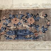 Luxurious Rug 100% SILK/China/Hand-Tied/Crane Motif/1950s