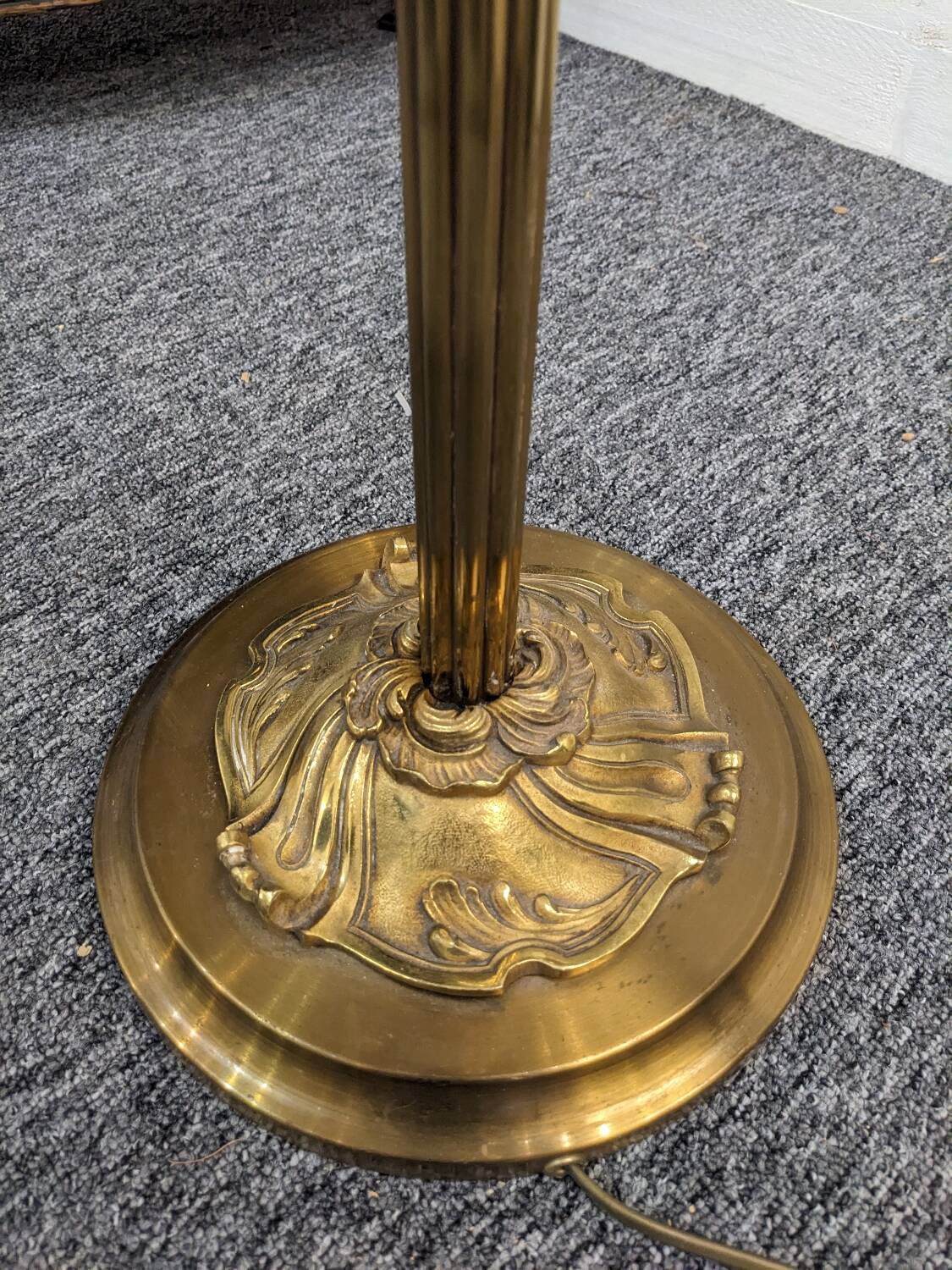 Louis XV floor lamp with bronze reflector by Lucien Gau