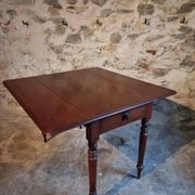 Table à abattants anglaise ancienne en acajou, fin XIXe siècle